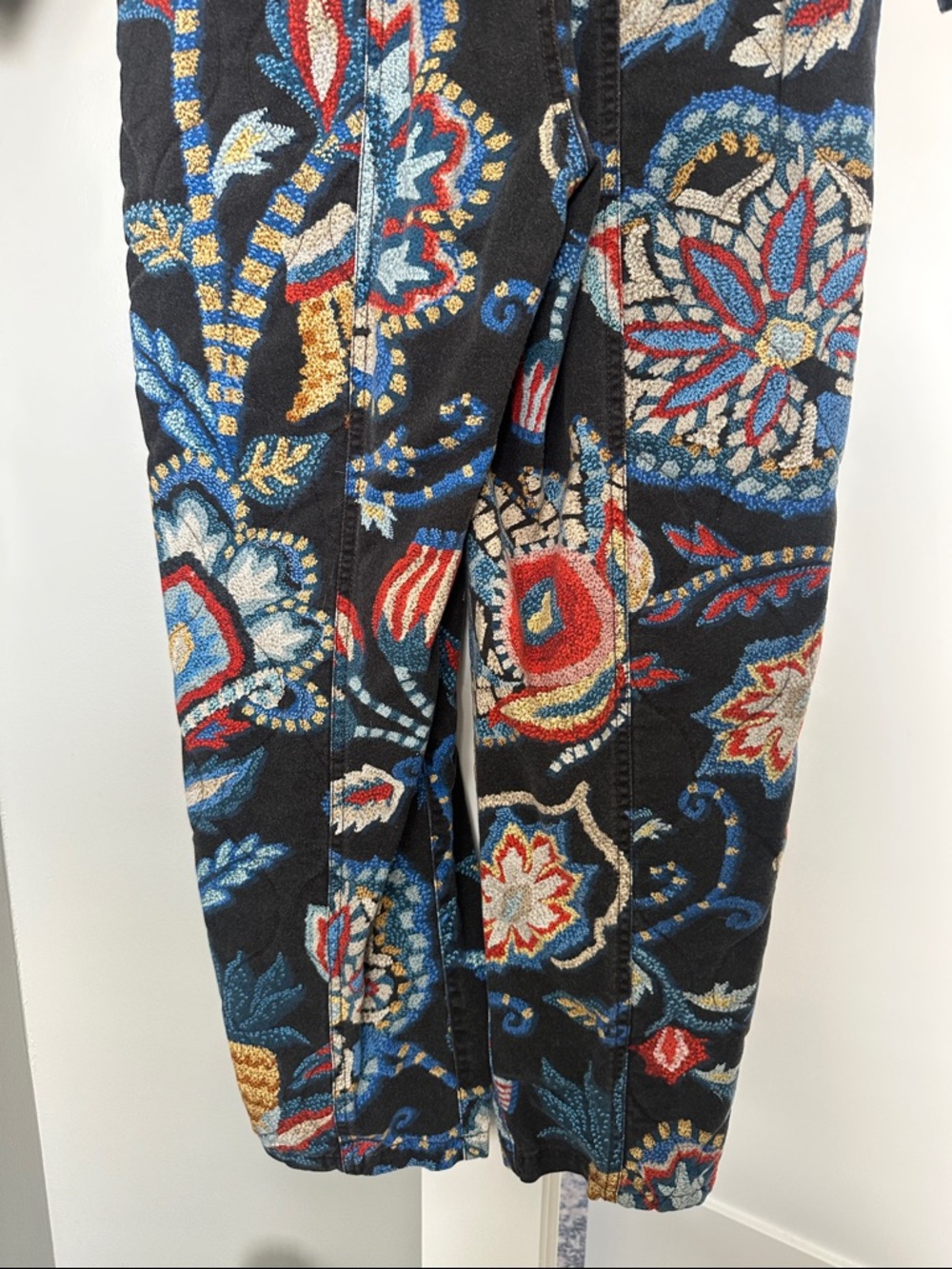 FARM Rio Black Floral Printed Jumpsuit with Blue, Red & Yellow Accents - Picture 7 of 11